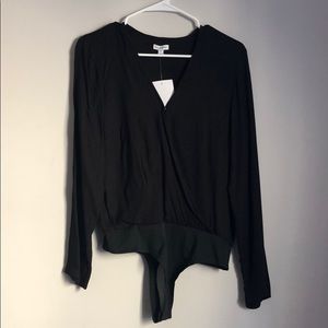 Love, Fire Black Bodysuit Top